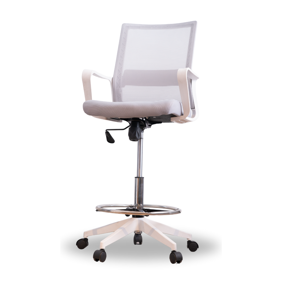 Silla Cajero Exa color blanco y negro